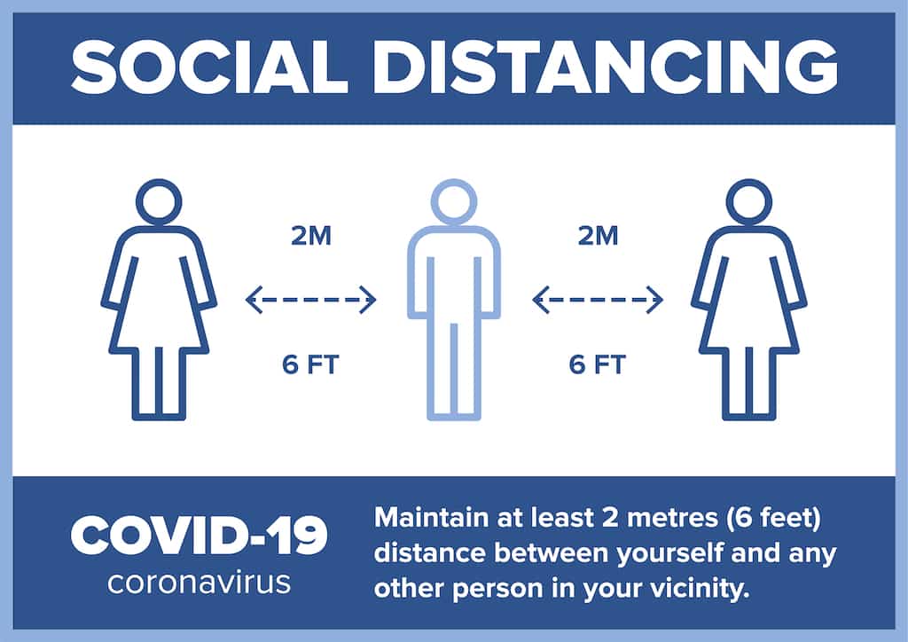 social distancing sign