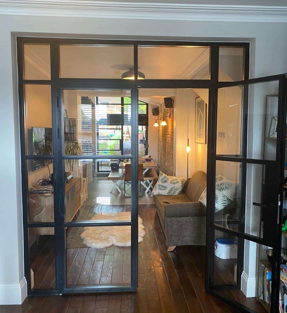 black steel look internal doors in a period house