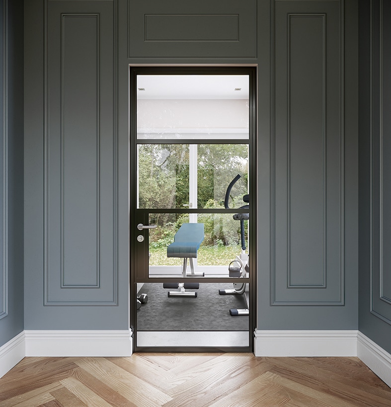 aluminium internal doors in a classically decorated room