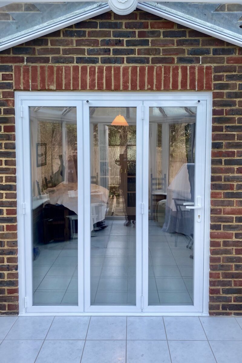 origin-ob-49 bifolding doors three panels white in brick opening